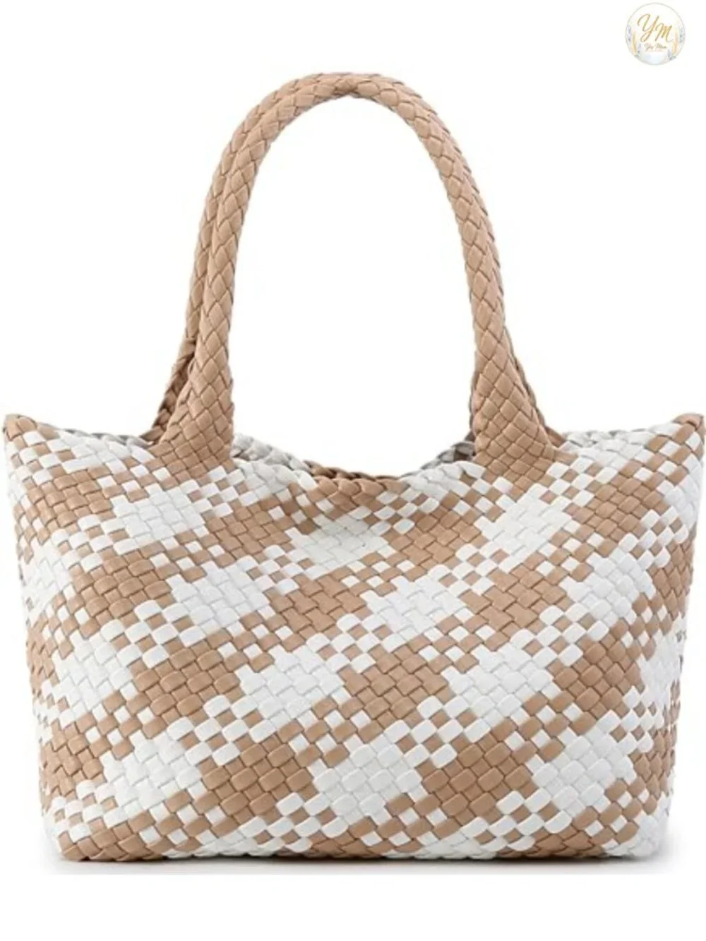 Woven Shoulder Bags for Women, Top Handle Tote Vegan Leather Handbag